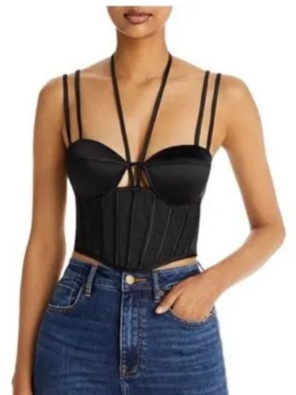 NWT Aqua Women's Halter Bustier Cropped Size: S